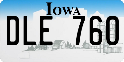IA license plate DLE760