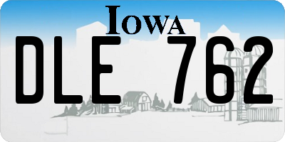 IA license plate DLE762