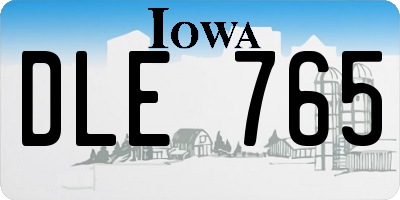 IA license plate DLE765