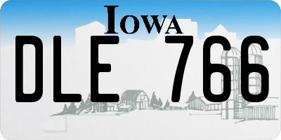 IA license plate DLE766