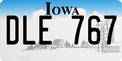 IA license plate DLE767