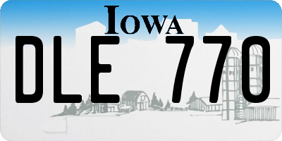 IA license plate DLE770