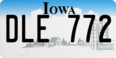 IA license plate DLE772