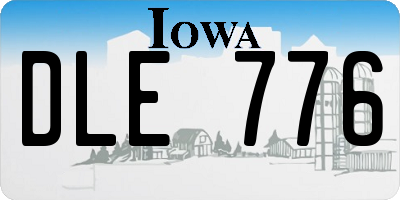 IA license plate DLE776