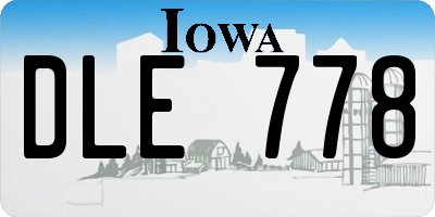 IA license plate DLE778