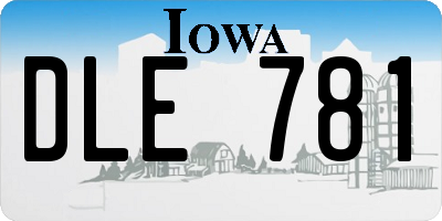 IA license plate DLE781