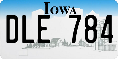 IA license plate DLE784