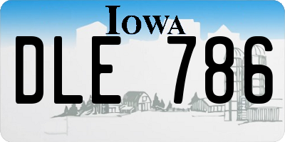 IA license plate DLE786