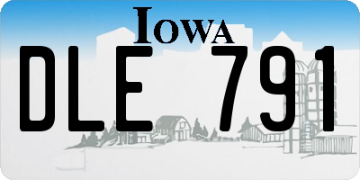 IA license plate DLE791