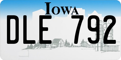 IA license plate DLE792