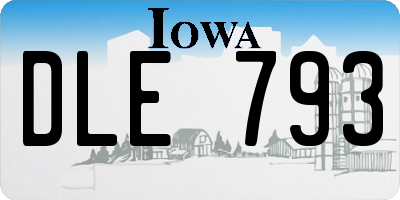 IA license plate DLE793