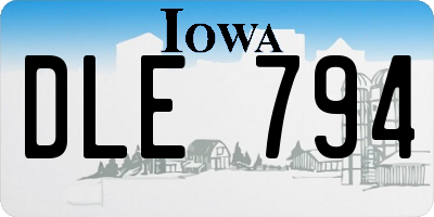 IA license plate DLE794