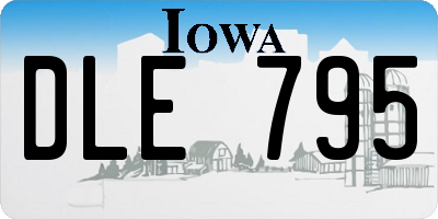 IA license plate DLE795