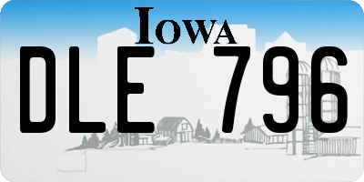 IA license plate DLE796