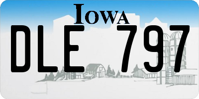 IA license plate DLE797