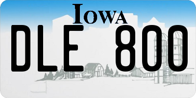 IA license plate DLE800