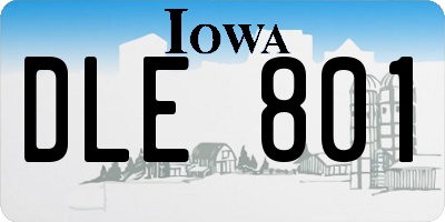 IA license plate DLE801