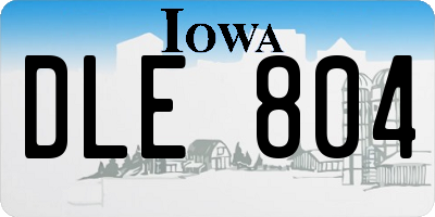 IA license plate DLE804