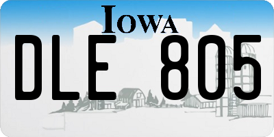 IA license plate DLE805