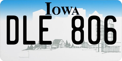 IA license plate DLE806