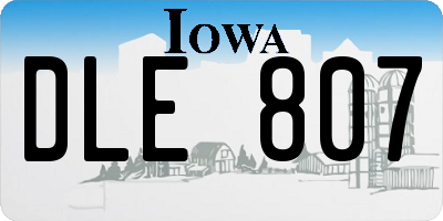 IA license plate DLE807