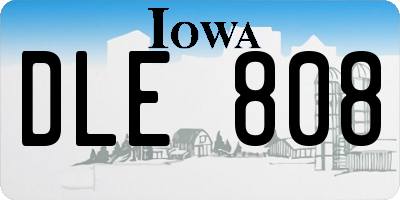 IA license plate DLE808
