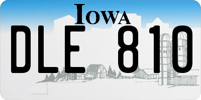 IA license plate DLE810
