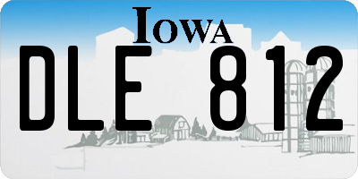 IA license plate DLE812