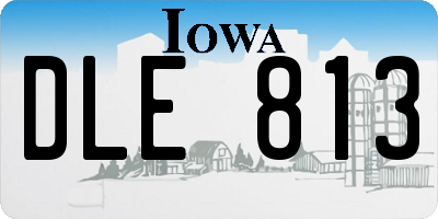 IA license plate DLE813