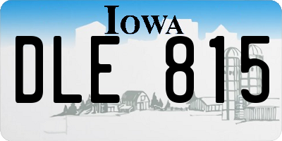 IA license plate DLE815