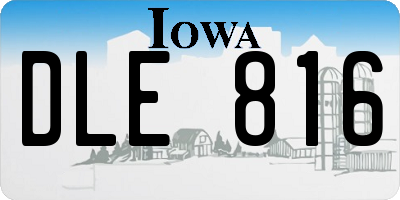 IA license plate DLE816