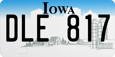 IA license plate DLE817