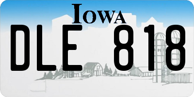 IA license plate DLE818