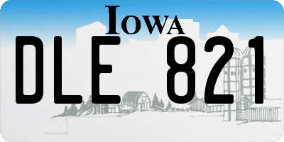 IA license plate DLE821