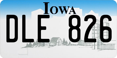 IA license plate DLE826