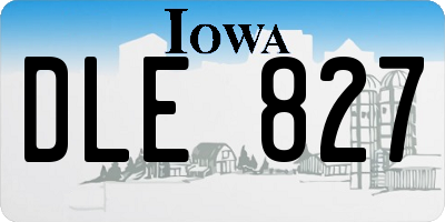 IA license plate DLE827