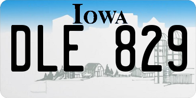 IA license plate DLE829