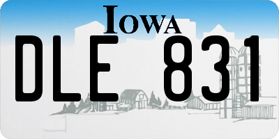 IA license plate DLE831