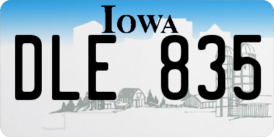 IA license plate DLE835