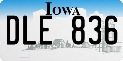 IA license plate DLE836