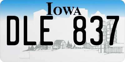 IA license plate DLE837