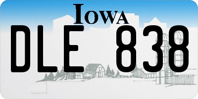 IA license plate DLE838
