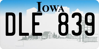 IA license plate DLE839