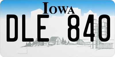 IA license plate DLE840