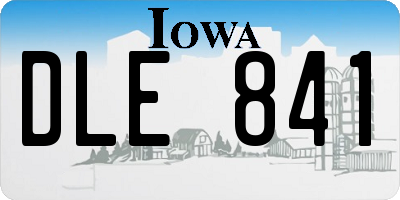 IA license plate DLE841