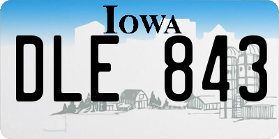 IA license plate DLE843