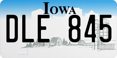IA license plate DLE845