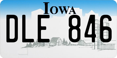 IA license plate DLE846