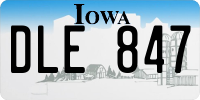 IA license plate DLE847