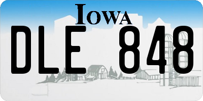 IA license plate DLE848